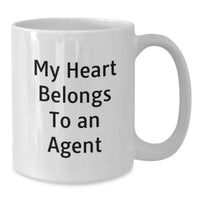 Load image into Gallery viewer, Funny Agent Gifts from Family - My Heart Belongs To An Agent White Coffee Mug for Agent Graduation Unique Gifts - Additional