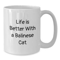 Load image into Gallery viewer, Funny Balinese Cat Lovers Gifts from Friends and Family for Balinese Cat Enthusiasts White Coffee Mug - Additional