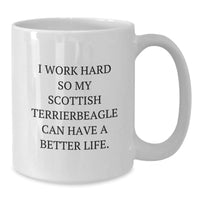 Load image into Gallery viewer, Funny Scottish Terrier Dog Gifts, I Work Hard So My Scottish Terrier Can Have A Better Life. White Coffee Mug for Birthday - Additional
