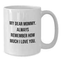Load image into Gallery viewer, Funny Mommy Gifts, White Coffee Mug with &#39;My Dear Mommy&#39; Quote, Birthday Unique Gifts from Family to Mommy - Additional
