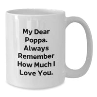 Load image into Gallery viewer, Funny Poppa Quotes White Coffee Mug Gifts for Birthday - &#39;My Dear Poppa. Always Remember How Much I Love You.&#39; from Family - Additional
