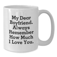 Load image into Gallery viewer, Funny Sweetheart Gifts, My Dear Sweetheart. Always Remember How Much I Love You., White Coffee Mug for Him, Birthday Unique Gifts from Women to Men - Additional
