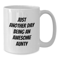 Load image into Gallery viewer, Gifts from Family and Friends for Awesome Aunty Funny White Coffee Mugs, Christmas Unique Gifts, White Ceramic Coffee Mug - Additional
