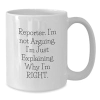 Load image into Gallery viewer, Funny Reporter White Coffee Mug Gifts from Friends for Men, Unique Christmas Unique Gifts for White Coffee Lover - Additional

