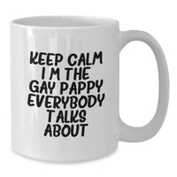 Load image into Gallery viewer, Funny Pappy White Coffee Mug Keep Calm Gifts from Men for Pappy Lover Valentine's Unique - Additional