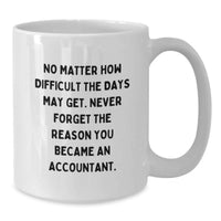 Load image into Gallery viewer, Funny Accountant Gifts from Men, White Coffee Mug for Accountant, Never Forget Your Reason Quote, Valentine's Unique Gifts - Additional
