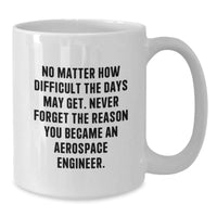 Load image into Gallery viewer, Funny Aerospace Engineer Gifts from Friends White Coffee Mugs for Christmas Unique Presents - Never Forget the Reason You Became an Aerospace Engineer - Additional
