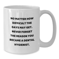 Load image into Gallery viewer, Inspiring Dental Hygienist Gifts from Friends and Family - Christmas Unique Mugs for Men and Women - White Coffee Mug with Funny Quote - Never Forget the Reason You Became a Dentist - Additional