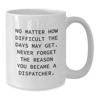 Load image into Gallery viewer, Funny Dispatcher Gifts from Friends, White Coffee Mug, Inspirational Quote for Men or Women Dispatchers, Christmas Unique Gifts - Additional
