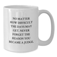 Load image into Gallery viewer, Funny Judge Gifts from Friends White Coffee Mug - Inspirational Quote for Judge Christmas Unique Gifts - Additional
