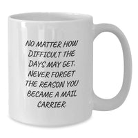 Load image into Gallery viewer, Gifts from Family to Mail Carrier, Funny Motivational White Coffee Mugs for Christmas Unique Gifts for Him - Additional