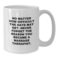 Load image into Gallery viewer, Funny Quote Gifts from Men to Massage Therapist Dad on Father's Day Unique White Coffee Mug for Him - Massage Therapist Inspirational Motivational Quote on White Coffee Mug - Additional