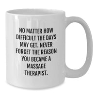 Load image into Gallery viewer, Funny Massage Therapist Gifts for Men - Gifts from Family - White Coffee Mug for Dad on Father's Day - Never Forget Your Reason - Additional