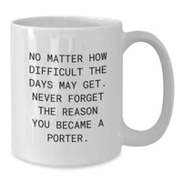 Load image into Gallery viewer, Funny Porter Gifts from Men to Porter Friends and Family, White Coffee Mug for Valentine's Unique Gifts - Additional