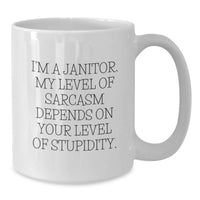 Load image into Gallery viewer, Funny Janitor Gifts, White Coffee Mug for Janitor Friends, Christmas Unique Gifts from Friends to Janitor - Additional