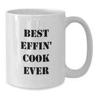 Load image into Gallery viewer, Funny Cook White Coffee Mug Gifts for Men Women Friends Family, Best Effin' Cook Ever, Christmas Unique White Coffee Mugs for Cooking Enthusiasts, Gifts from Family to Cooks - Additional