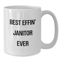 Load image into Gallery viewer, Funny Janitor White Coffee Mug Gifts from Men or Women for Janitor Friends or Coworkers on Valentine's - Additional