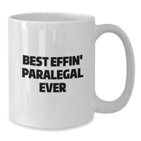 Load image into Gallery viewer, Funny Gifts for Paralegals from Friends - Best Effin' Paralegal Ever White Coffee Mugs for Valentine's - Additional
