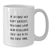 Load image into Gallery viewer, Funny Developer Quote Gift for Dad Developer from Men, Gift Ideas for Developer Friends on Father's Day Unique White Coffee Mugs - Additional
