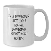 Load image into Gallery viewer, Funny Developer Gifts: White Coffee Mug with Hot Quote for Graduation, Gifts from Friends to Developer, Perfect for Developer Gifts - Additional
