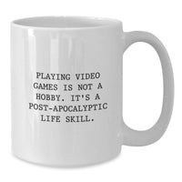 Load image into Gallery viewer, Funny Post-apocalyptic Life Skills Gifts from Friends for Playing Video Games Enthusiast, White Coffee Mug for Graduation Unique Gifts - Additional