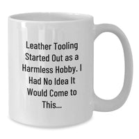 Load image into Gallery viewer, Funny Leather Tooling Gifts for Men, White Coffee Mug with Inspiration Quote, Graduation Unique Gifts from Friends - Additional