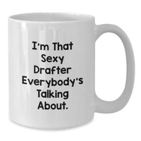 Load image into Gallery viewer, Drafter White Coffee Mug Sleek Keepsake Birthday Gift for Him - Additional
