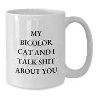 Load image into Gallery viewer, Funny Bicolor Cat White Coffee Mug Gifts from Friends for Bicolor Cat Lovers - Graduation Unique Gifts - Additional