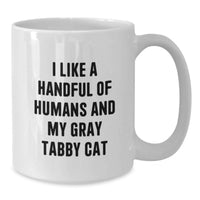 Load image into Gallery viewer, Funny Gray Tabby Cat White Coffee Mugs Gifts from Men to Gray Tabby Cat Lovers for Graduation Unique Gifts - Additional