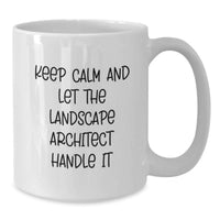 Load image into Gallery viewer, Funny Landscape Architect Gifts from Friends - White Coffee Mugs for Graduation, Keep Calm And Let The Landscape Architect Handle It - Additional