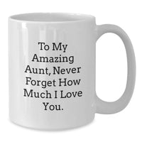 Load image into Gallery viewer, Gifts from Family to Aunt, To My Amazing Aunt White Coffee Mug for Graduation, Funny Quote for Aunt Lover - Additional