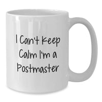 Load image into Gallery viewer, Funny Postmaster Gifts for Men and Women, White Coffee Mug, I Can't Keep Calm I'm A Postmaster, Graduation Unique Gifts from Family, Friends, Coworkers - Additional
