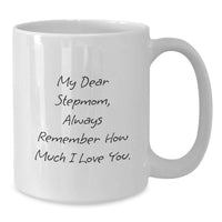 Load image into Gallery viewer, Funny Stepmom Gifts from Men to Stepmom, Unique Birthday Unique Gifts Ideas for Stepmom, Stepmom White Coffee Mug, Always Remember How Much I Love You. - Additional