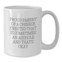 Load image into Gallery viewer, Funny Chinese Crested Dog Gifts for Men from Proud Parents, White Coffee Mug for Graduation Unique Gifts - Additional
