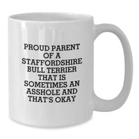 Load image into Gallery viewer, Funny Staffordshire Bull Terrier Dog Gifts from Mom or Dad - White Coffee Mug for Proud Parents of Staffordshire Bull Terriers - Christmas Unique Presents - Additional
