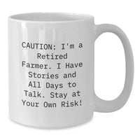 Load image into Gallery viewer, Funny Farmer Gifts from Friends and Family - White Coffee Mug for Men and Women - Unique Graduation Unique Gifts for Guys and Gals - I'm A Retired Farmer I Have Stories - Additional