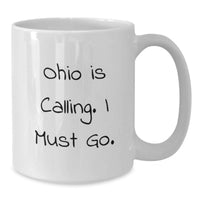 Load image into Gallery viewer, Ohio White Coffee Mug Gifts from Friends or Family Graduation Unique Ohio Is Calling I Must Go Quote - Additional