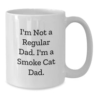 Load image into Gallery viewer, Unique Smoke Cat Dad Gifts for Him Birthday - Funny White Coffee Mug, White Coffee Mugs for Men from Smoke Cat Dad - Additional