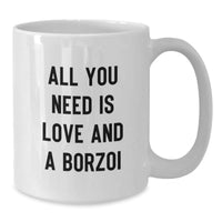 Load image into Gallery viewer, Funny Borzoi Dog Lover Gifts from Family to Friends, Christmas Unique White Coffee Mugs with Love A Borzoi, Perfect for Borzoi Dog Enthusiasts - Additional

