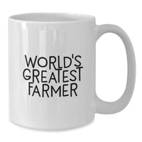 Load image into Gallery viewer, Funny Farmer Gifts for Him - World&#39;s Greatest Farmer White Coffee Mug, Perfect Birthday Unique Gift for Men, Gifts from Friends, 11oz or 15oz Capacity, Ceramic, Microwave and Dishwasher Safe - Additional

