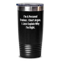 Load image into Gallery viewer, Funny Personal Trainer Gifts from Men to Friends, Perfect Tumbler for Fitness Enthusiasts and Workout Lovers, Inspirational Quote for Christmas Unique Gifts - Main
