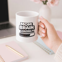 Load image into Gallery viewer, Funny Mom Mug, Mom Brain Loading Coffee Cup, Relatable Mother Humor Gift