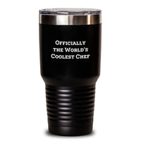 Load image into Gallery viewer, Funny Chef Gifts from Men to Wife, Unique Tumbler for 'Officially The World's Coolest Chef' on Mother's Day, 20oz or 30oz Insulated Stainless Steel Tumbler for Chef Women - Main