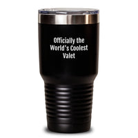 Load image into Gallery viewer, Officially the Coolest Valet Gifts, Funny Birthday Presents for Valet, 20oz 30oz Black Tumbler with Lid - Gifts from Friends, Family, Men, Women - Main