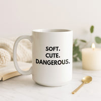 Load image into Gallery viewer, Soft Cute Dangerous Print White Ceramic Mug