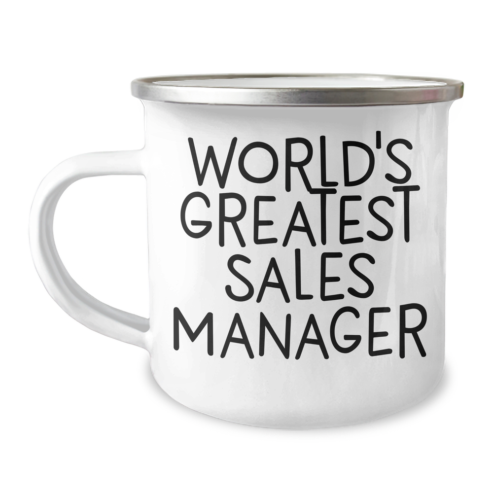 Funny Sales Manager Gifts from Men, World's Greatest Sales Manager Camping Mug for Dad on Father's Day - Image 1