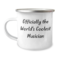Load image into Gallery viewer, Cool Musician Gifts from Friends for Father&#39;s Day - Officially The World&#39;s Coolest Musician Camping Mug, 12 oz Stainless Steel - Image 1
