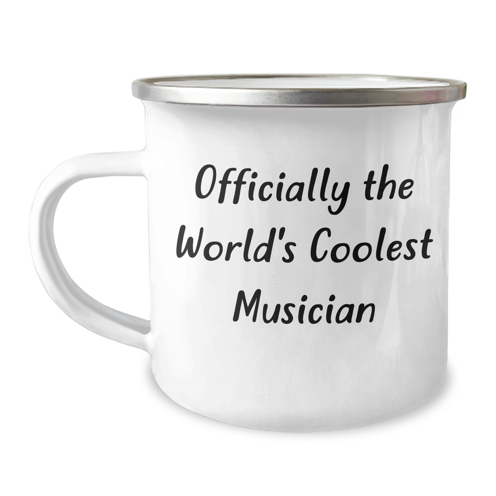 Cool Musician Gifts from Friends for Father's Day - Officially The World's Coolest Musician Camping Mug, 12 oz Stainless Steel - Image 1