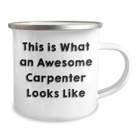 Load image into Gallery viewer, Carpenter Gifts from Friends - This Is What An Awesome Carpenter Looks Like, Enamel Camping Mug for Father&#39;s Day - Image 2
