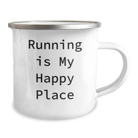 Load image into Gallery viewer, Funny Running Gifts from Friends, &#39;Running Is My Happy Place&#39; Inspirational Camping Mug for Men, Women, and Running Enthusiasts Graduation Unique Gifts - Image 2
